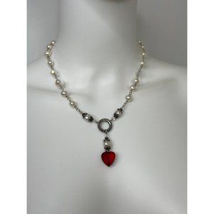 Libra Designs Jewelry Vintage Handmade Necklace Earrings Hearts Pearls Crystals